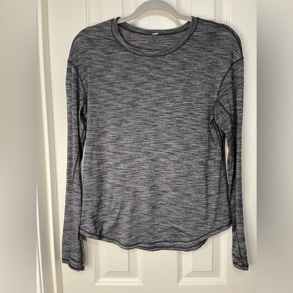 Lululemon Lost In Pace Long Sleeve Heather Black Long Sleeve size 8 - Picture 1 of 7